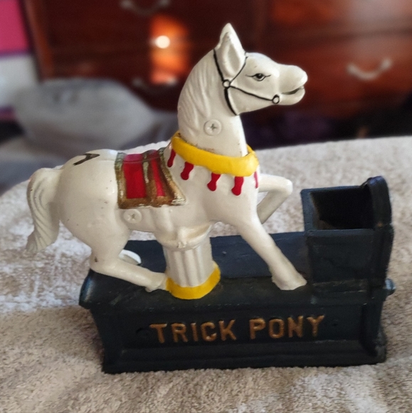 Cast Iron Mechanical Bank Trick Pony - Picture 2 of 4